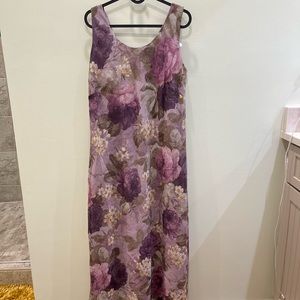 Floral Purple Sleeveless Dress